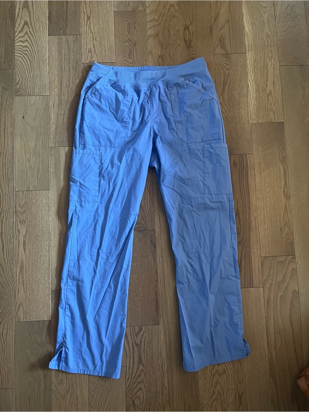 Women’s Light Blue Cherokee Workwear Cargo Pants with Elastic Waist